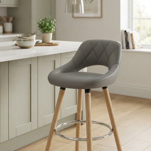 Comfortable faux leather grey - faux,