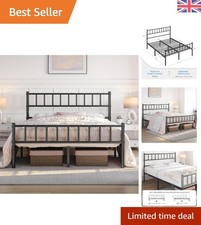 Sturdy Black Metal King Bed