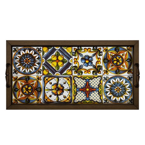 Anatolian mosaic tray handmade - anatolian,