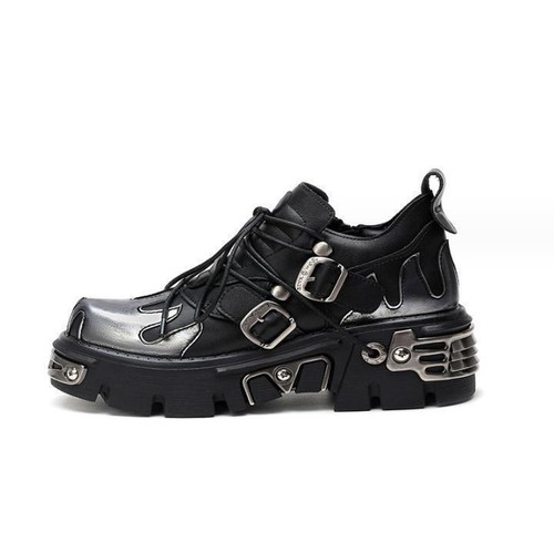 Shoes metallic black - metallic, leather
