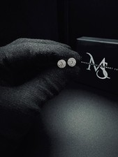 Timeless Moissanite Halo Earrings 5mm in size S925 Silver