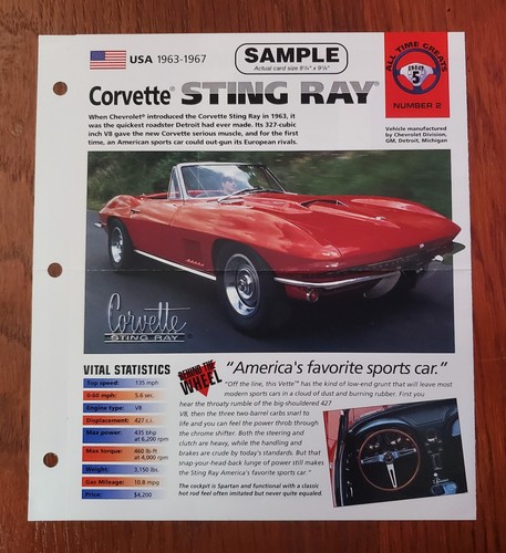 Corvette sting ray spec - corvette,