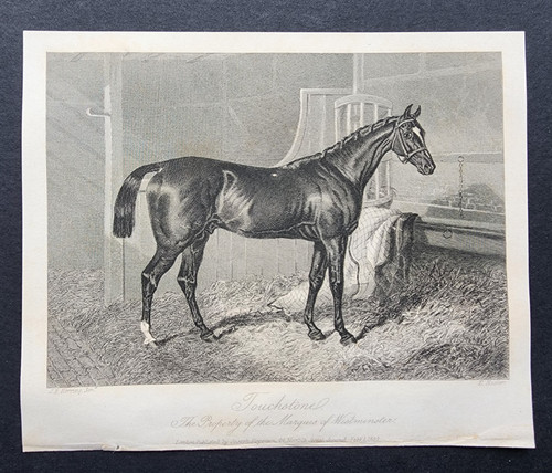 Antique 1844 print horse - antique,