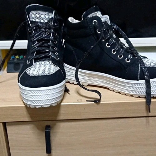 High top lace trainers 3 - lace-up, uk