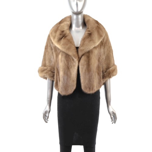 Light brown mink cape - mink, cape-
