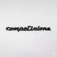 Gloss Black Metal Competizione Rear Boot Badge Emblem for Abarth Fiat - 140x15mm