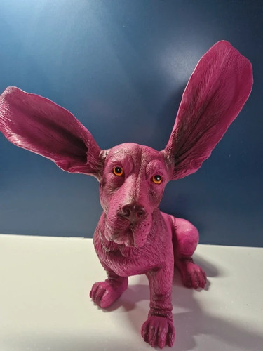 Purple surprised basset hound - surprised,