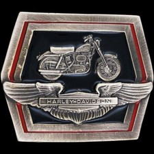 Harley Davidson Motorcycle Biker FLH Sportster 1980s NOS Vintage Belt Buckle
