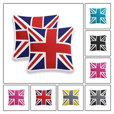 Union Jack/British Flag Cushion Covers Zip Pipe Edge Home Sofa Car Decor18''x18"