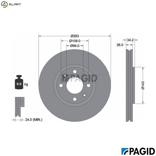 Brake disc 50365nc for - brake,