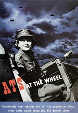 WB16 Vintage WW2 ATS At The Wheel British WWII War Poster Re-Print A4