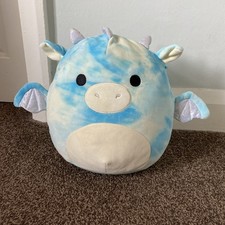 Squishmallows Keith The Dragon 12" Soft Toy Plush Blue Tie Dye Sparkle Wings