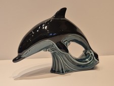 Lovely Vintage Poole Pottery Blue Glaze Dolphin Medium Size 21.5cm / 8" VGC