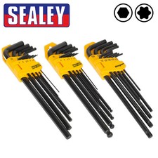 Sealey Siegen Extra Long Reach Allen Hex Ball End & TRX Star Torx Key Set - 27pc