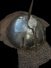 18th Cent MUGHAL ISLAMIC HELMET KULLAH KHUD ORIGINAL CHAINMAIL WOOTZ Damascened