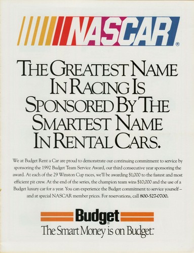 1992 budget rental - rental, team