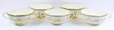 5 x Minton Jasmine Soup Bowls Handled  4" (11cm)  Fine Bone China Vintage