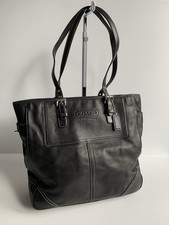 Coach black leather tote shoulder bag VGC work office classic large