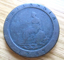 CARTWHEEL TWOPENCE   1797 COIN KING GEORGE III