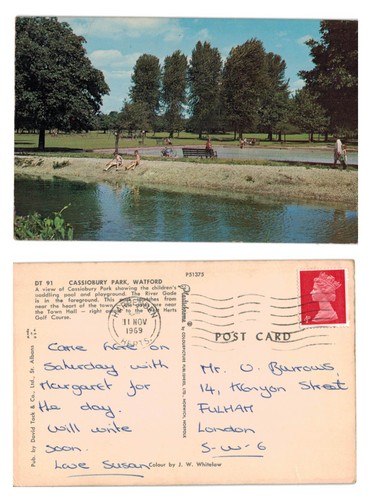 Vintage postcard cassiobury - postcard,