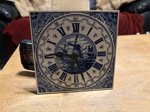 Old dutch tiled wall - wall, clock