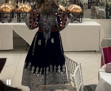 Blue Afghan Dress Brand New One Size Uk 8-14 with scarf and trousers 