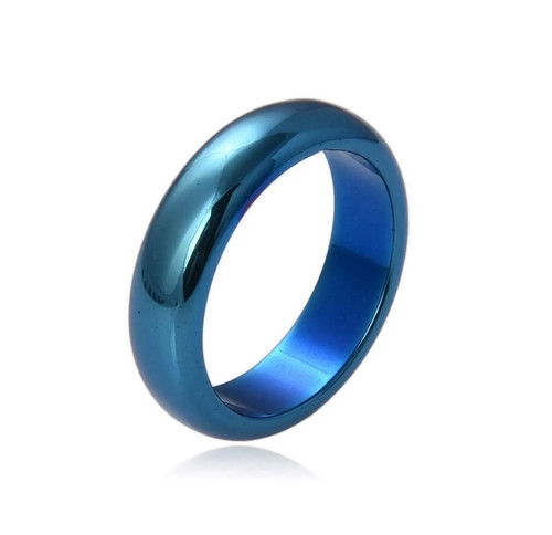 Magnetic blue hematite ring - blue,