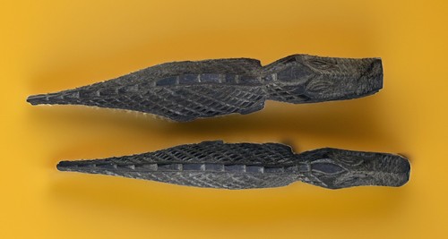 Pair vintage african carved