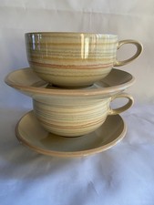 2 Denby Caramel Stripes cups &