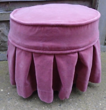VINTAGE PUB STYLE PADDED STOOL  PINK DRAYLON COVER GOOD CONDITION PLEASE READ