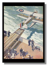 RAF Seaplane launched by catapult from a carrier framed picture Mays free p&p UK
