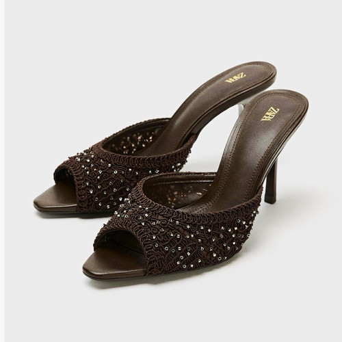 Zara brown beaded - brown,