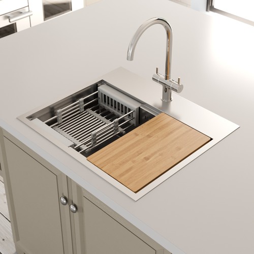 Bowl kitchen sink undermount - sink,
