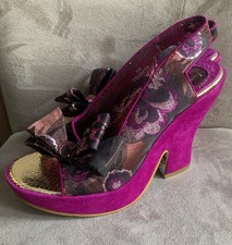 Irregular Choice Ruby Tulip Town Bow Sling Back Platform Shoes EU39 UK6