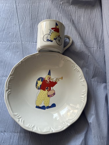 Clown bowl and mug set - clown,