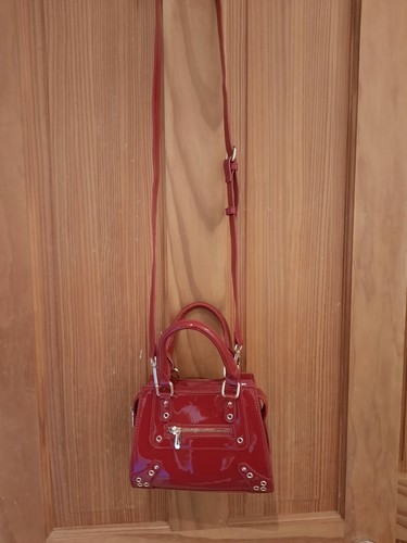 Small shiny red quiz - red, handbag