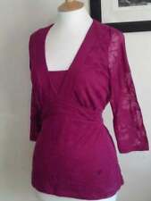 DAVID EMANUEL Wine Floral Embossed Tunic Size 18