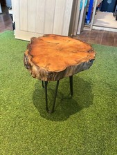 Wooden Coffee Table Round Side