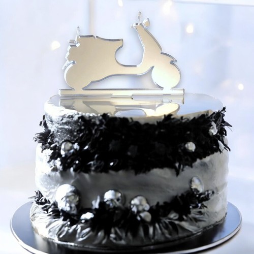 Vespa moped shaped cake - shaped,