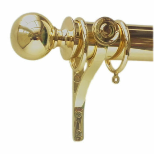 Solid brass curtain pole rod - brass,