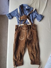 Genuine German Traditional LEDERHOSEN Boy Leather Oktoberfest Size 3-4 Years
