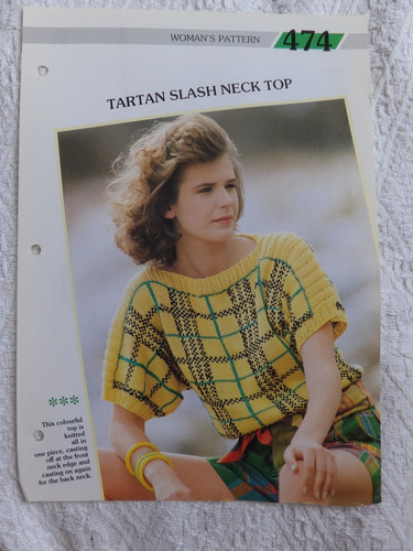 Tartan slash neck - neck, top