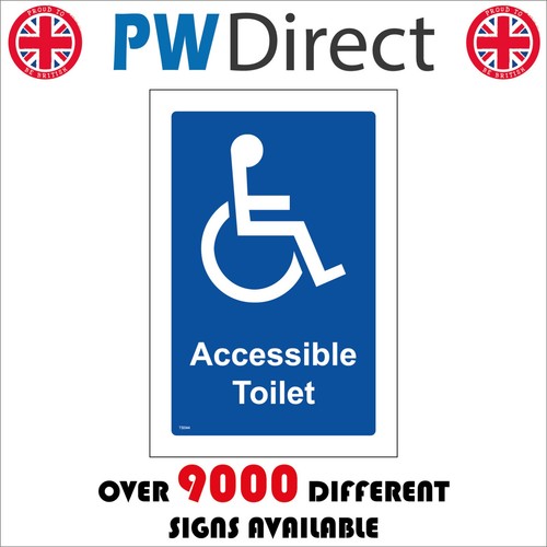 Sign accessible toilet white - sign,