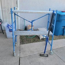 Blue Metal Scaffold Tower with