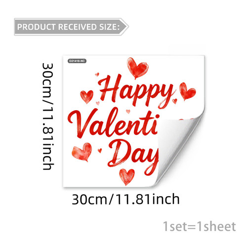 Valentines heart window cling - valentines,