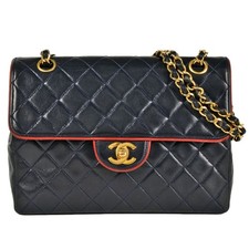 CHANEL Matelasse Coco Mark Chain Shoulder Bag Lambskin Navy