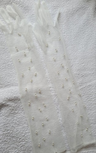 Lace mesh gloves 1920s - mesh, in