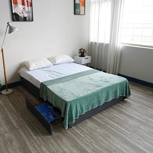 5ft king size linen grey - grey, divan