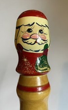 Vintage Giant Hand Painted Novelty Pencil Father Christmas Santa Christmas