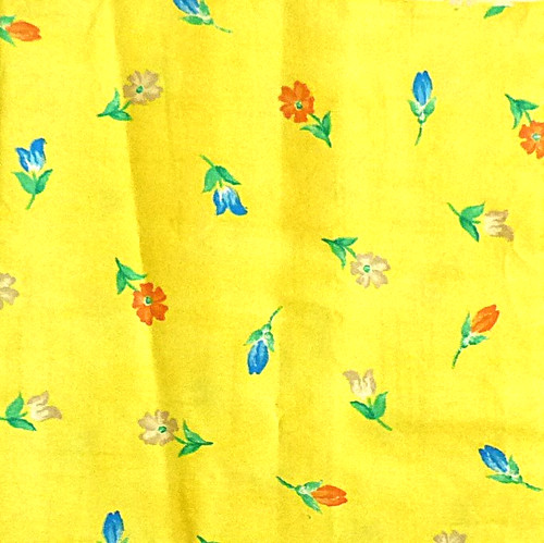 Vintage bright yellow - yellow, floral